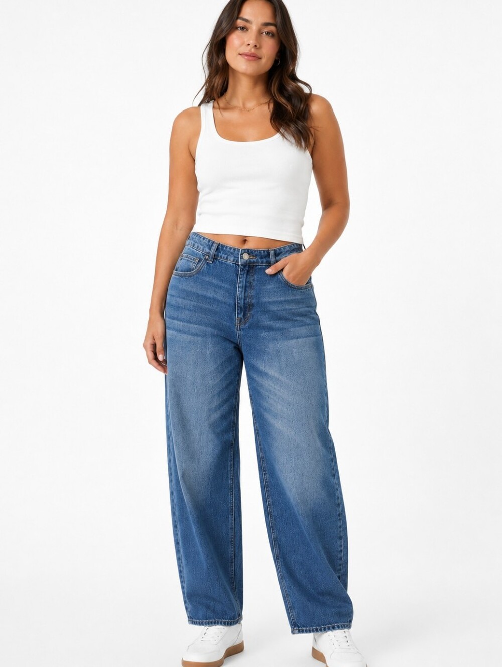 Refuge Denim High Rise Barrel Leg Jeans Size 11 Horseshoe Balloon Medium Wash